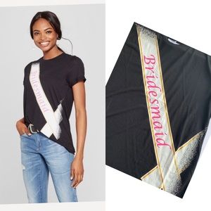 Bridesmaid T-shirt Modern Lux Black Sz S